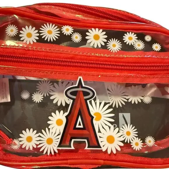 Los Angeles Angels Charming Clear Red Fanny Pack with Floral Design - Picture 5 of 6